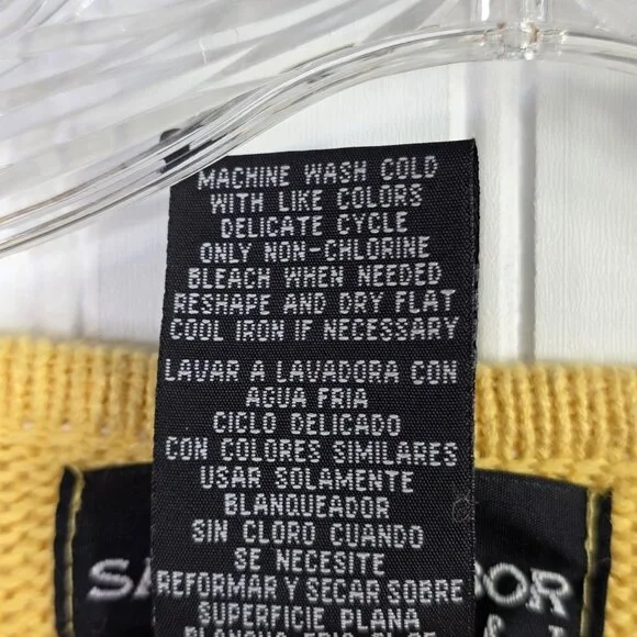 Vintage Sag Harbor Sweater Medium Yellow Lighthouse Coastal Nautical Preppy Y2K - Picture 8 of 10
